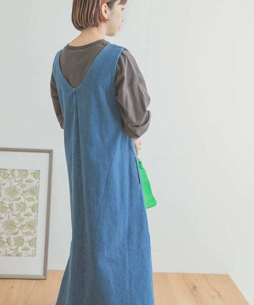 ITEMS URBANRESEARCH（アイテムズ アーバンリサーチ）の「デニムフレアジャンパースカート（ワンピース・レディース・インディゴブルー/ブルー・FREE）」の15枚目の写真