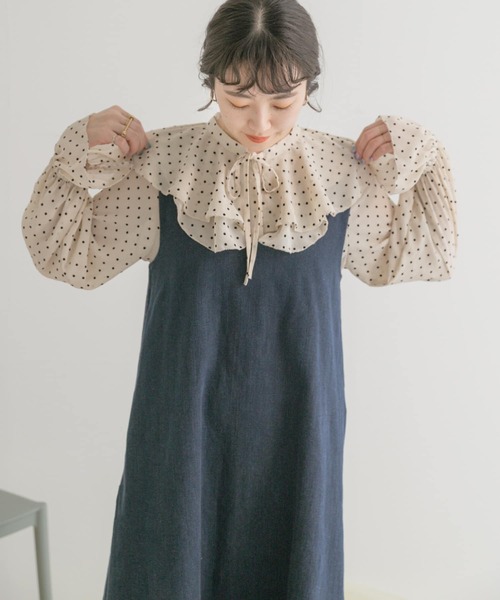 ITEMS URBANRESEARCH（アイテムズ アーバンリサーチ）の「デニムフレアジャンパースカート（ワンピース・レディース・インディゴブルー/ブルー・FREE）」の22枚目の写真