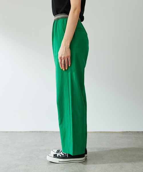 COLLAGE GALLARDAGALANTE（コラージュガリャルダガランテ）の「秋にも使えるカラー展開/快適ゴムベルトリネンパンツ/手洗い可（その他パンツ・レディース・ダークブラウン/グリーン/ベージュ/ネイビー・FREE）」の14枚目の写真