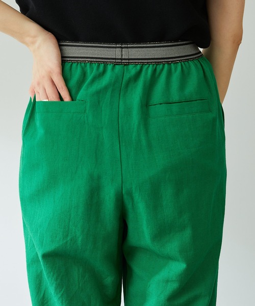COLLAGE GALLARDAGALANTE（コラージュガリャルダガランテ）の「秋にも使えるカラー展開/快適ゴムベルトリネンパンツ/手洗い可（その他パンツ・レディース・ダークブラウン/グリーン/ベージュ/ネイビー・FREE）」の19枚目の写真