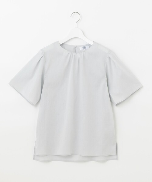 J.PRESS(ジェイプレス)の「【洗える】 ポリエステル ラミー Poplin ボリューム スリーブ ブラウス(シャツ/ブラウス・レディース・ライトグレー系/ライトグリーン系/ネイビー系・11/9)」の7枚目の写真