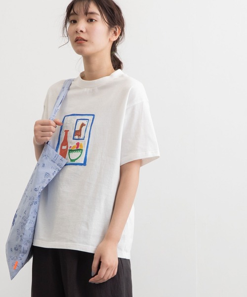 POU DOU DOU(プードゥドゥ)の「マルチプリントTee(Tシャツ/カットソー・レディース・ブラック/オフホワイト/ライトベージュ・3)」の5枚目の写真