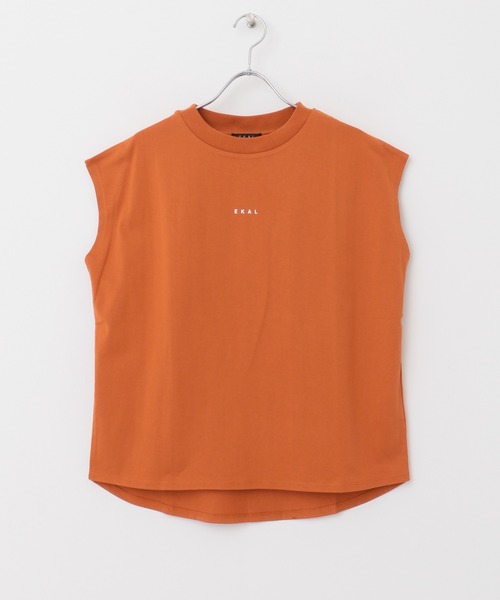 EKAL(エカル)の「EKAL フレンチスリーブカットソー(Tシャツ/カットソー・レディース・ホワイト/オレンジ/グレイッシュベージュ/チャコール・FREE)」の10枚目の写真