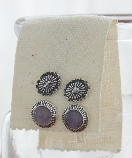 AMERICAN HOLIC（アメリカンホリック）の「【WEB限定】天然石ピアスセット（ピアス（両耳用）・レディース・ブラック/ライトブルー/パープル・FREE）」の2枚目の写真