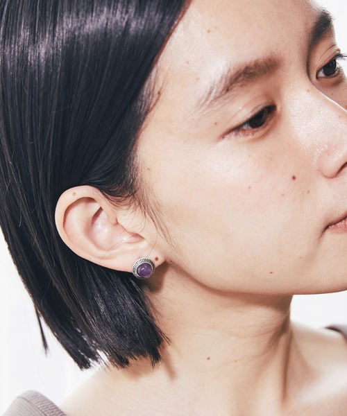 AMERICAN HOLIC（アメリカンホリック）の「【WEB限定】天然石ピアスセット（ピアス（両耳用）・レディース・ブラック/ライトブルー/パープル・FREE）」の4枚目の写真