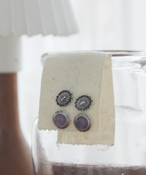 AMERICAN HOLIC（アメリカンホリック）の「【WEB限定】天然石ピアスセット（ピアス（両耳用）・レディース・ブラック/ライトブルー/パープル・FREE）」の11枚目の写真