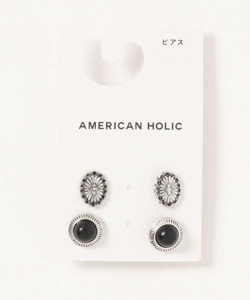 AMERICAN HOLIC（アメリカンホリック）の「【WEB限定】天然石ピアスセット（ピアス（両耳用）・レディース・ブラック/ライトブルー/パープル・FREE）」の7枚目の写真