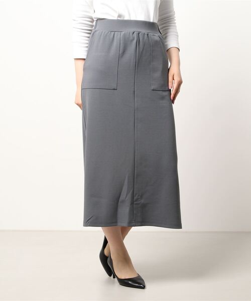 HONEYSUCKLE ROSE（ハニーサックルローズ）の「【HONEYSUCKLE ROSE】カットロングスカート（スカート・レディース・パープル/ダークグレー/カーキブラウン・M/L）」の2枚目の写真