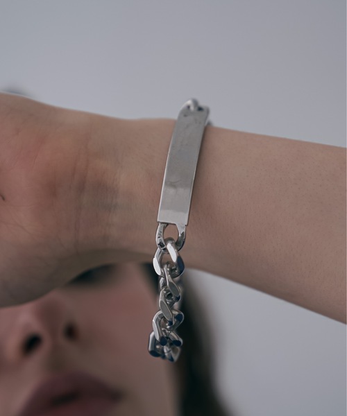  ロゴ IDプレート チェーン ボールド ブレスレット Maison Margiela メゾンマルジェラ シルバー ID プレート
