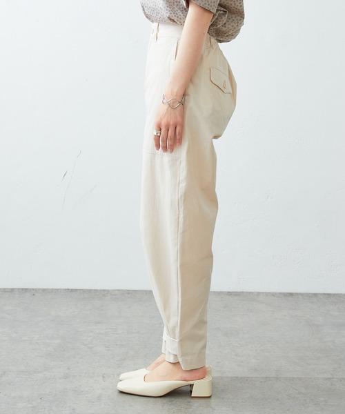 PUAL CE CIN（ピュアルセシン）の「裾アジャストベイカーパンツ（その他パンツ・レディース・オフホワイト/カーキ・FREE）」の12枚目の写真