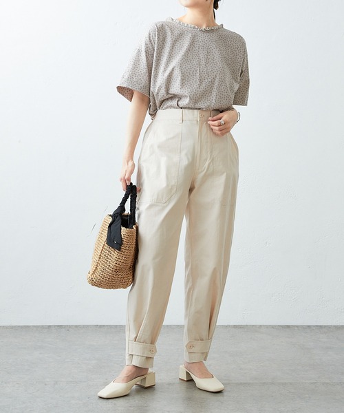 PUAL CE CIN（ピュアルセシン）の「裾アジャストベイカーパンツ（その他パンツ・レディース・オフホワイト/カーキ・FREE）」の5枚目の写真