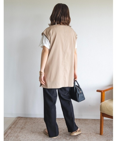 Amourire（アムリール）の「【yumiコラボ】配色パイピング深Ｖベスト（ベスト・レディース・ベージュ/イエロー/モカ・M）」の12枚目の写真