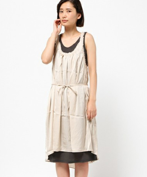 セール リス クロース サテンとカットソーの重ね着ワンピース ワンピース Haco ハコ のファッション通販 Zozotown