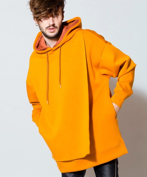 NO ID.(ノーアイディ)の「【NO ID.】Layered Pullover Parka / レイヤード プルオーバー パーカ(パーカー・メンズ・マスタード/グレー/ベージュ/ブラック・ONE SIZE)」の4枚目の写真
