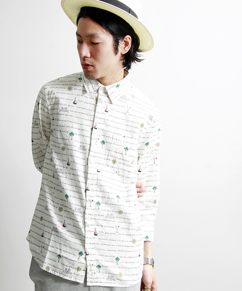 WEGO(ウィゴー)の「WEGO/フレンチリネン混パターン7分袖シャツ(シャツ/ブラウス・メンズ・その他1/その他2/その他3・LARGE/MEDIUM)」の2枚目の写真