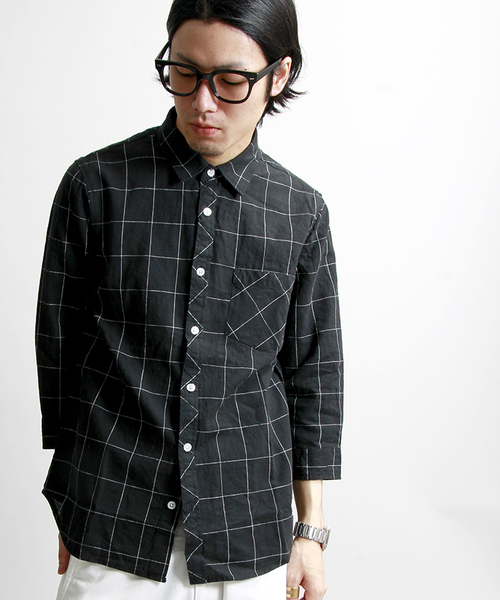 WEGO(ウィゴー)の「WEGO/フレンチリネン混パターン7分袖シャツ(シャツ/ブラウス・メンズ・その他1/その他2/その他3・LARGE/MEDIUM)」の3枚目の写真