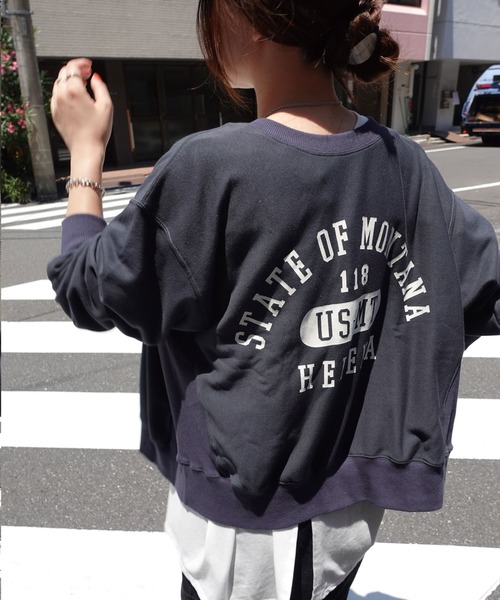 CORNERS（コーナーズ）の「カレッジロゴプリント2wayスウェットカーディガン（スウェット・レディース・オートミール/ベージュ系その他/スミクロ・FREE）」の9枚目の写真