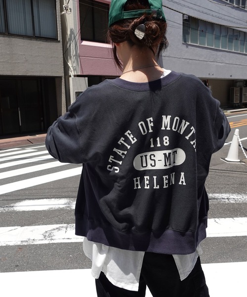 CORNERS（コーナーズ）の「カレッジロゴプリント2wayスウェットカーディガン（スウェット・レディース・オートミール/ベージュ系その他/スミクロ・FREE）」の10枚目の写真