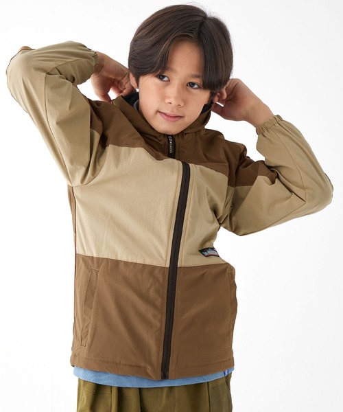 KRIFF MAYER Kid's Collection（クリフメイヤーキッズコレクション）の「マウンテンパーカー ジャケット アウトドア キャンプ フリース (アクティブフードJK)（ナイロンジャケット・キッズ・オレンジ/カラフル/チャコール/ベージュ/オリーブ・130/150/170/120/140/160）」の3枚目の写真