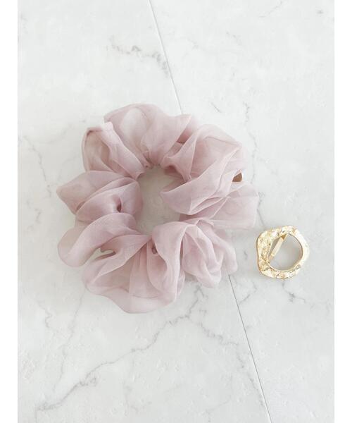 SLURR（スラ―）の「オーガンジーシュシュ&ヘアカフセット（シュシュ・レディース・ピンク/アイボリー/グレイッシュベージュ・FREE）」の7枚目の写真