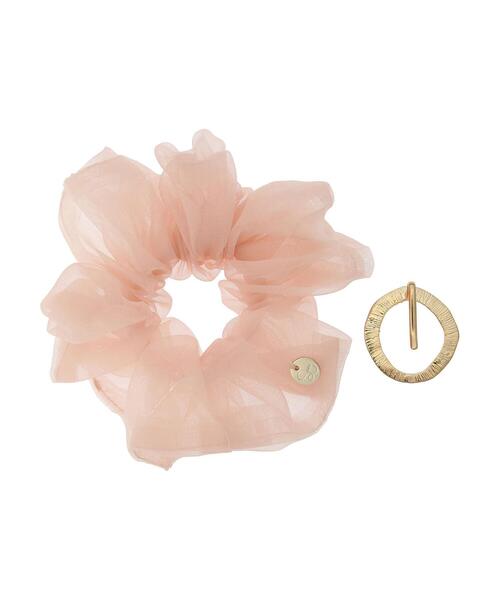 SLURR（スラ―）の「オーガンジーシュシュ&ヘアカフセット（シュシュ・レディース・ピンク/アイボリー/グレイッシュベージュ・FREE）」の16枚目の写真