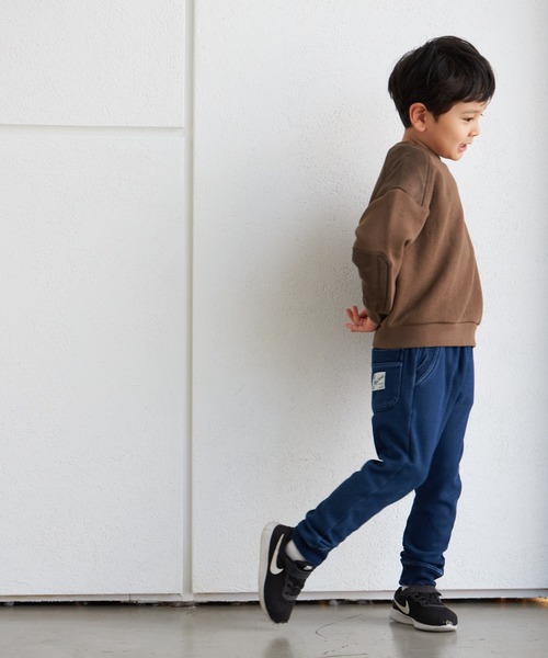 MAKE YOUR DAY（メイクユアデイ）の「裏シャギージョガーパンツ■80～140cm（スウェットパンツ・キッズ・ネイビー/ブラウン/ブルー/グレー・80/90/100/110/120/130/140）」の14枚目の写真