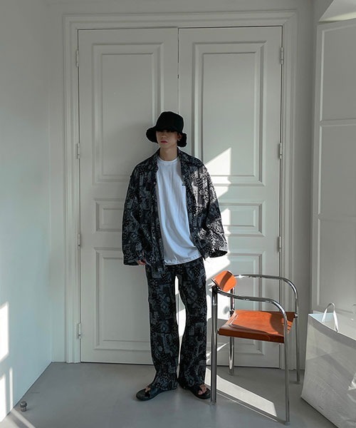 ASCLO（エジュクロ）の「ASCLO  Ash Paisley Pants（その他パンツ・メンズ・ブラック・FREE）」の2枚目の写真