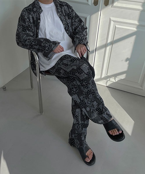 ASCLO（エジュクロ）の「ASCLO  Ash Paisley Pants（その他パンツ・メンズ・ブラック・FREE）」の5枚目の写真