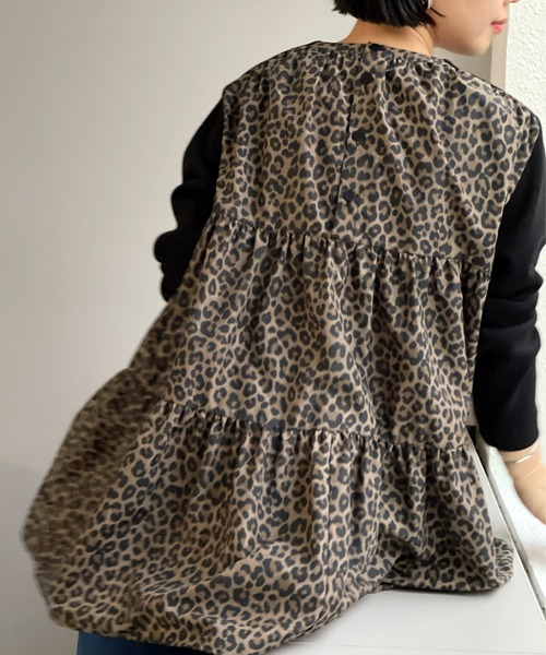 BEARDSLEY（ビアズリー）の「レオパードティアードチュニック（シャツ/ブラウス・レディース・ブラック・FREE）」の22枚目の写真