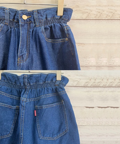 Jewelobe(ジュエローブ)の「フリルウエストデニムショートパンツ(デニムパンツ・レディース・ブルー・S/M)」の3枚目の写真