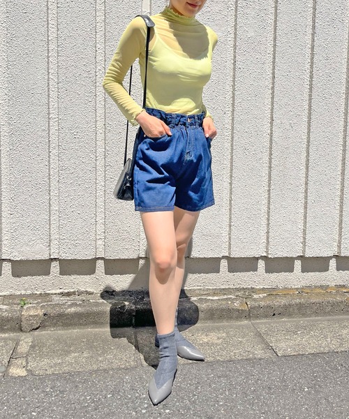 Jewelobe(ジュエローブ)の「フリルウエストデニムショートパンツ(デニムパンツ・レディース・ブルー・S/M)」の21枚目の写真