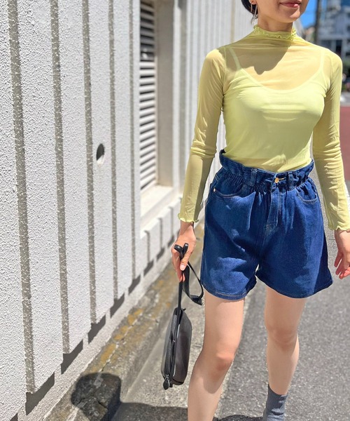 Jewelobe(ジュエローブ)の「フリルウエストデニムショートパンツ(デニムパンツ・レディース・ブルー・S/M)」の20枚目の写真