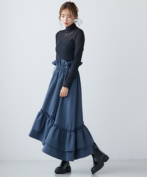 miclat（ミクラ）の「大きいサイズ シアーカットソーインナー miclat（Tシャツ/カットソー・レディース・ブラック/アイボリー/グリーン/ピンク/オレンジ/ブルー系/ライトグレー/テラコッタ/パープル/ネイビー・L～LL/3L～4L）」の12枚目の写真