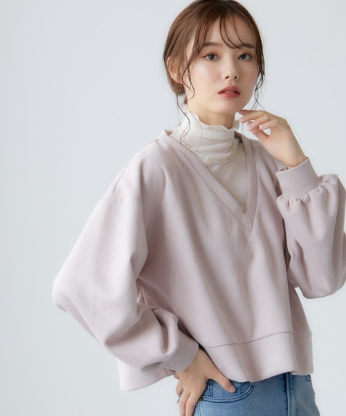 miclat（ミクラ）の「大きいサイズ シアーカットソーインナー miclat（Tシャツ/カットソー・レディース・ブラック/アイボリー/グリーン/ピンク/オレンジ/ブルー系/ライトグレー/テラコッタ/パープル/ネイビー・L～LL/3L～4L）」の16枚目の写真