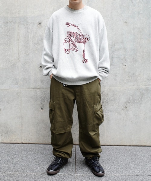 WHO'S WHO gallery（フーズフーギャラリー）の「COOPER FACTスカルスケートニット（ニット/セーター・メンズ・アッシュグレー/ブラック/チャコール・FREE）」の15枚目の写真