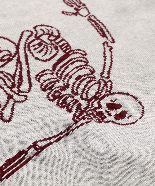 WHO'S WHO gallery（フーズフーギャラリー）の「COOPER FACTスカルスケートニット（ニット/セーター・メンズ・アッシュグレー/ブラック/チャコール・FREE）」の8枚目の写真