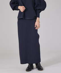 【セットアップ対応】ストレッチリブニットスカート