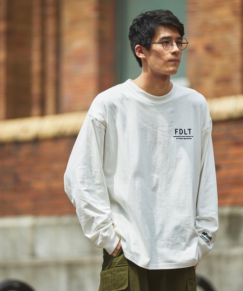 FIDELITY（フィデリティ）の「N/C EMBROIDERY L/S T-SHIRT / ワンポイント 刺繍 ロンT（Tシャツ/カットソー・メンズ・ダークグリーン/マスタード/オフホワイト/チャコール・MEDIUM/LARGE）」の5枚目の写真
