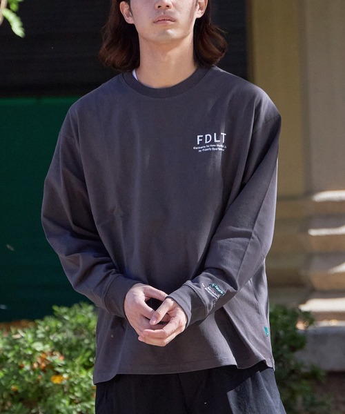 FIDELITY（フィデリティ）の「N/C EMBROIDERY L/S T-SHIRT / ワンポイント 刺繍 ロンT（Tシャツ/カットソー・メンズ・ダークグリーン/マスタード/オフホワイト/チャコール・MEDIUM/LARGE）」の13枚目の写真