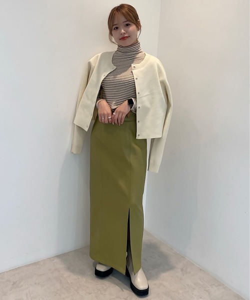 FREE'S MART(フリーズマート)の「【Sシリーズ対応】◆合皮フロントスリットナロースカート(スカート・レディース・ホワイト/カーキ/ブラック・MEDIUM/SMALL/X-SMALL)」の16枚目の写真