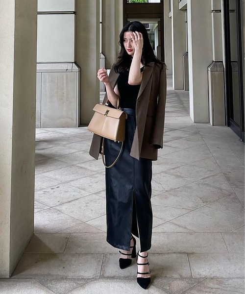 FREE'S MART(フリーズマート)の「【Sシリーズ対応】◆合皮フロントスリットナロースカート(スカート・レディース・ホワイト/カーキ/ブラック・MEDIUM/SMALL/X-SMALL)」の11枚目の写真