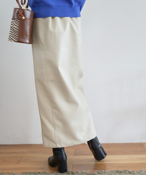 FREE'S MART(フリーズマート)の「【Sシリーズ対応】◆合皮フロントスリットナロースカート(スカート・レディース・ホワイト/カーキ/ブラック・MEDIUM/SMALL/X-SMALL)」の9枚目の写真