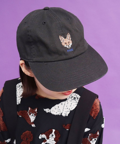 didizizi（ディディジジ）の「キツネ刺繍キャップ（キャップ・レディース・ブラック/ベージュ/パープル・FREE）」の16枚目の写真