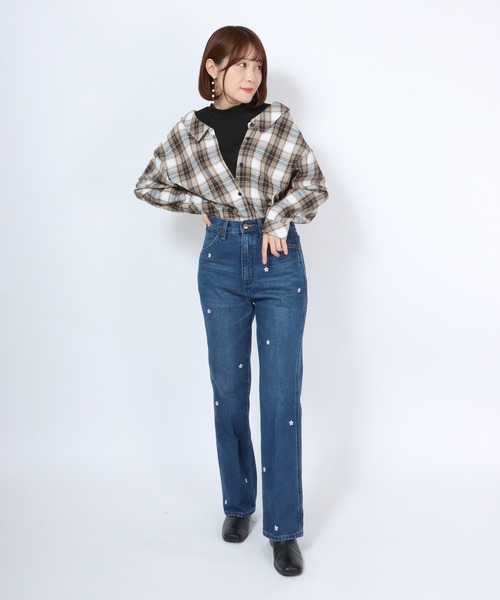 Salong hameu(サロン ハミュー)の「モックネックリブニットトップス×チェックシャツ フェイクレイヤードドッキングブラウス レディース(シャツ/ブラウス・レディース・ブラウン系その他/ベージュ系その他/ブラウン系その他2・M/L)」の16枚目の写真