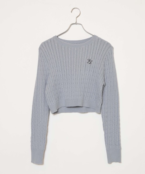 WEGO（ウィゴー）の「WEGO/ケーブルショートニット（ニット/セーター・レディース・オフホワイト/サックスブルー・FREE）」の22枚目の写真