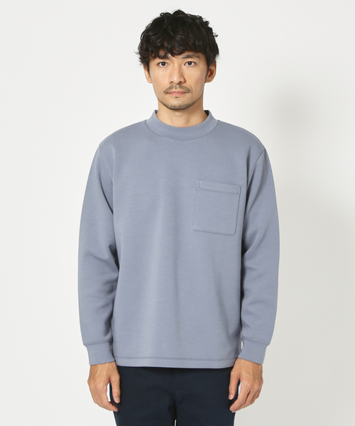 ABAHOUSE GRAY(アバハウスグレイ)の「シルキー モックネック 長袖 Tシャツ(Tシャツ/カットソー・メンズ・ホワイト/ブラック/モカ/グレイッシュベージュ/グレイッシュブルー・46/48)」の10枚目の写真