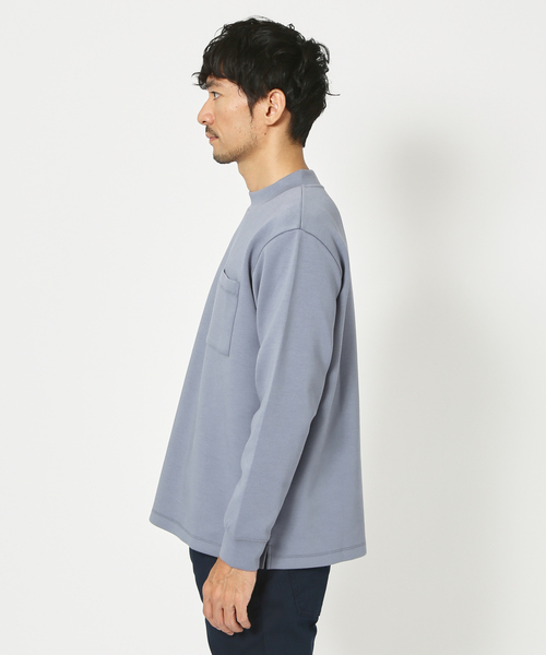 ABAHOUSE GRAY(アバハウスグレイ)の「シルキー モックネック 長袖 Tシャツ(Tシャツ/カットソー・メンズ・ホワイト/ブラック/モカ/グレイッシュベージュ/グレイッシュブルー・46/48)」の15枚目の写真