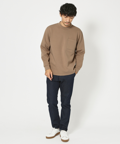 ABAHOUSE GRAY(アバハウスグレイ)の「シルキー モックネック 長袖 Tシャツ(Tシャツ/カットソー・メンズ・ホワイト/ブラック/モカ/グレイッシュベージュ/グレイッシュブルー・46/48)」の16枚目の写真