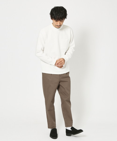ABAHOUSE GRAY(アバハウスグレイ)の「シルキー モックネック 長袖 Tシャツ(Tシャツ/カットソー・メンズ・ホワイト/ブラック/モカ/グレイッシュベージュ/グレイッシュブルー・46/48)」の19枚目の写真