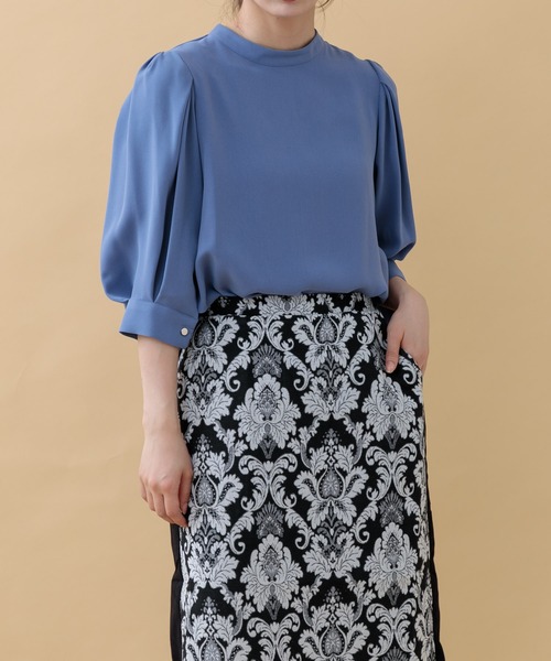 Paradise Picnic(パラダイスピクニック)の「ツイルスタンドカラーブラウス(シャツ/ブラウス・レディース・ブルー/グレー/グレイッシュベージュ・FREE)」の11枚目の写真